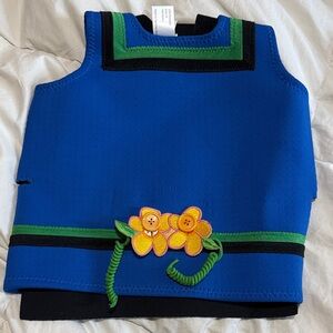 Abilitations Blue and Green Kids Sensory Pressure Vest with Floral Design